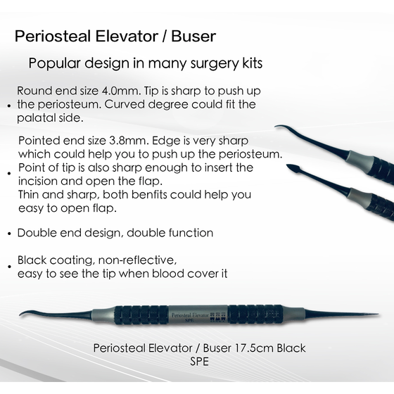 Periosteal Elevator / Buser 17.5cm, schwarz